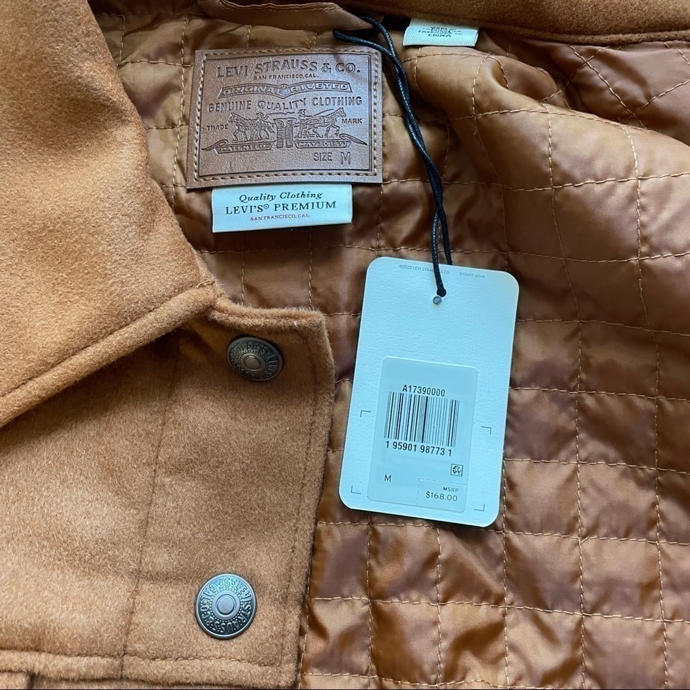 Levi’s Varsity Wool Trucker Coat in Camel Brown - NWT - Size Medium REVOLVE - Picture 5 of 8